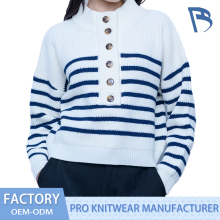 Women's half breasted sweater made