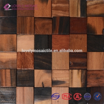 8mm Thickness Wooden Mosaic Tiles Environmental Wooden Mosaic Tiles Natural Wooden Mosaic Tiles