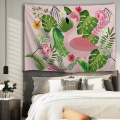 Flamingo-Tapisserie-Blumen-Pflanzen-Blatt-Wand-hängende tropische Garten-Rosa-Tapisserie für Wohnzimmer-Schlafzimmer-Hauptwohnheim-Dekor