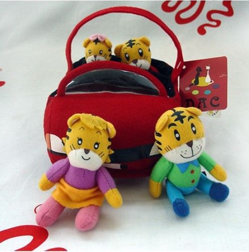 Soft Racing Car Tiger Family Plush Toy