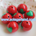 20MM Ακρυλικό πλαστικό στρογγυλό Chunky Heart Gumball Beads Charms