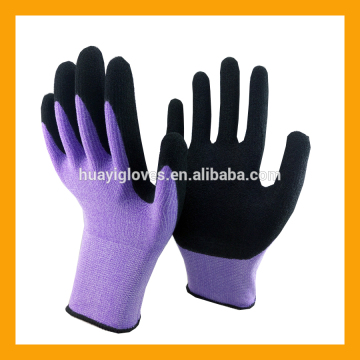 13Gauge Purple Nylon Latex Dipped Work Gloves Latex Wood Industrial Gloves