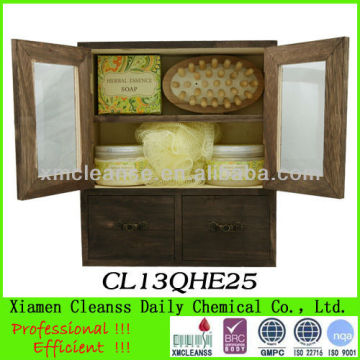 Popular nature Wooden cabinet bath gift sets