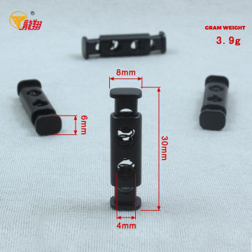 Plastic Dual Hole Spring Cord Lock for Apparel