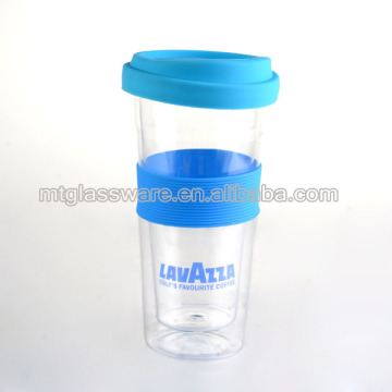 Handmade Clear Borosilicate dringking double wall glass tea cup