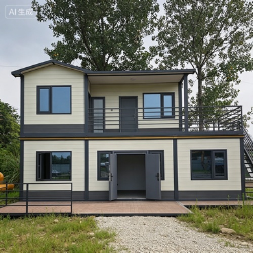 Stackable Container Living Unit with Natural Light Interior