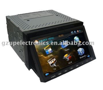 7 inch double din indash dvd player with 3D User Interface
