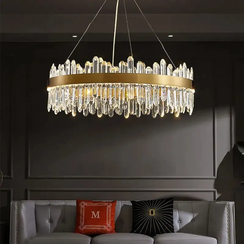 Modern Nordic Custom Hotel Lighting Gold Lustre Crystal Chandelier Lights