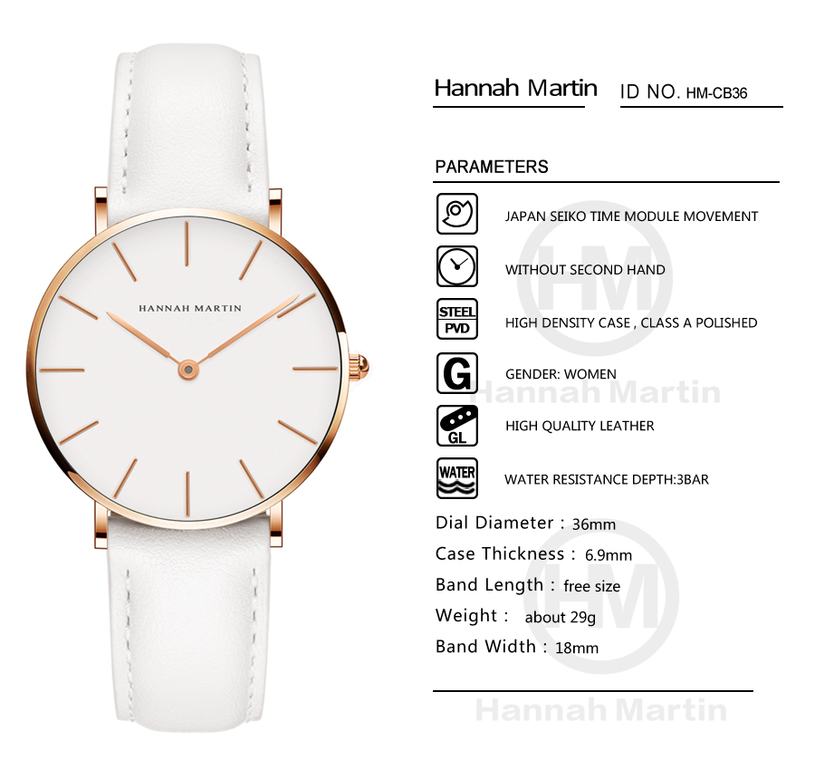 Hannah Martin CB36 New model ladies quartz wrist watches automatic movement simple dial luxury watch dropshipping