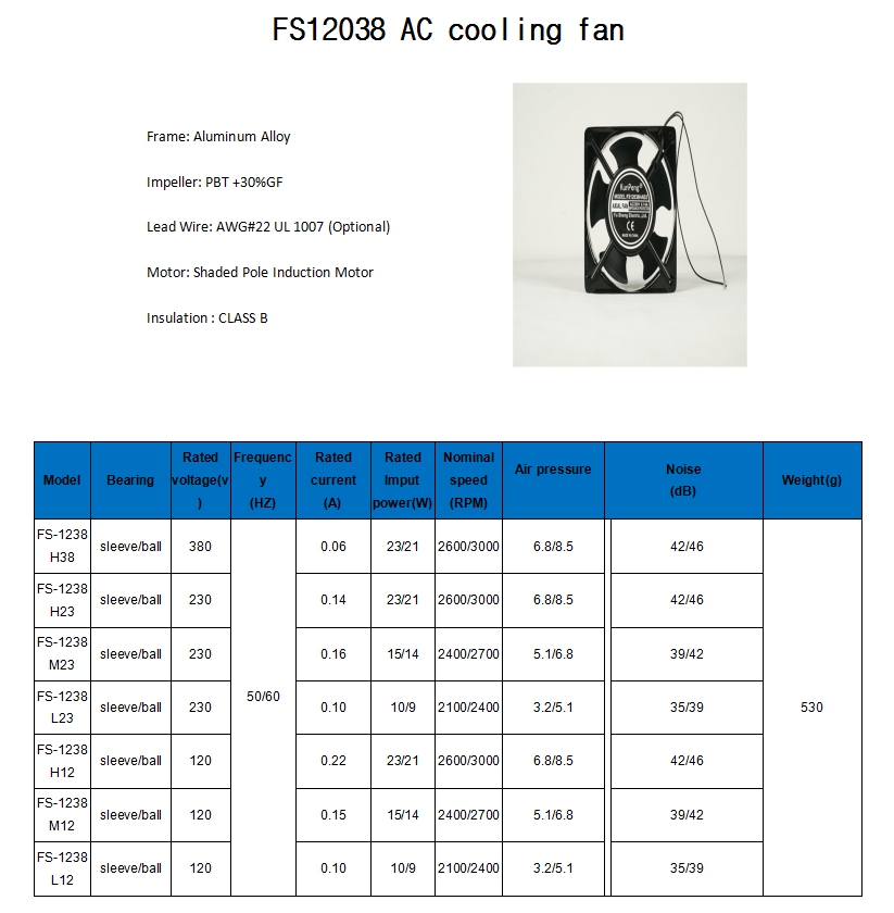 Ventilateur de refroidissement AC AC cooling fan