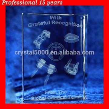 3D Laser Engraved Crystal Block Awards