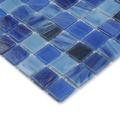 Dış mozaik yüzme havuzu cam mavi karo dekorasyonu