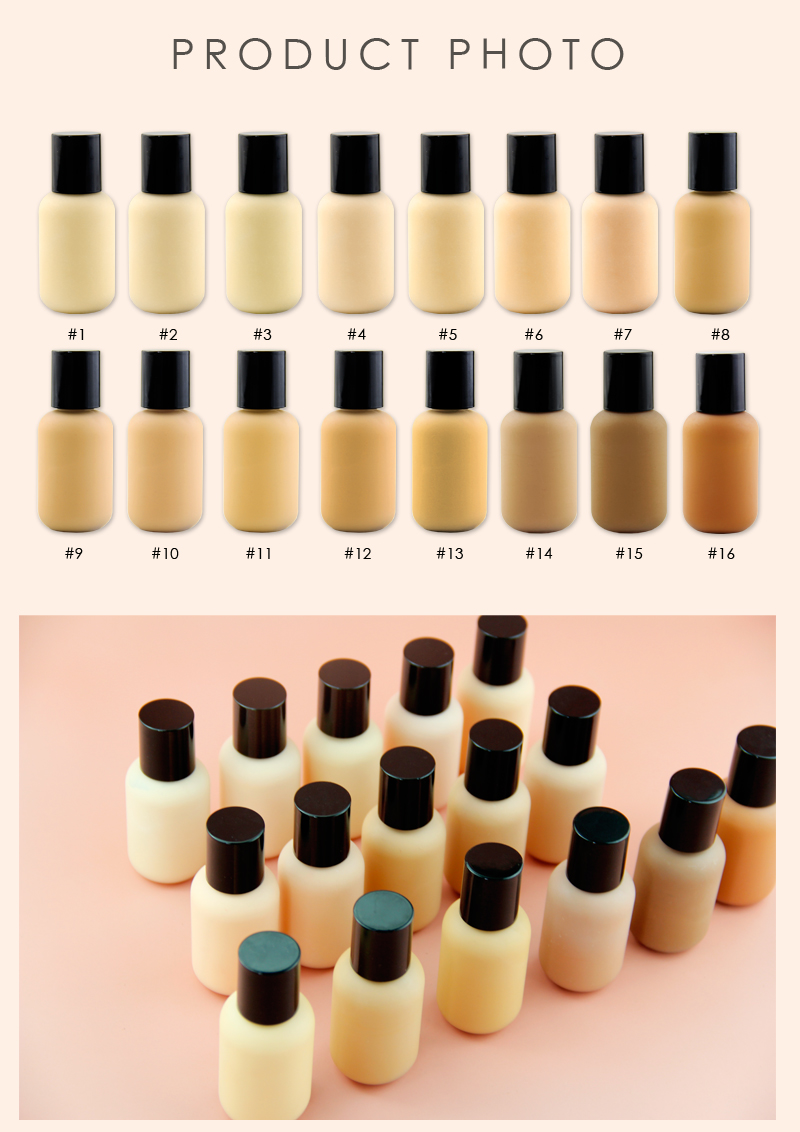 16 colors Liquid foundation Matt mist flour base Concealer cream finish Hide blemishes and hid pores Long-acting makeup