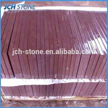 flamed red porphyry tiles