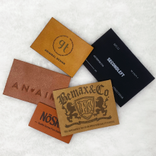 Custom Brand Jeans Clothing Tag Emblazoned Leather Patch for Garments