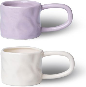 Ceramic Espresso Shot Cups - Mini Porcelain Latte & Cappuccino Mugs (2.5 Oz)