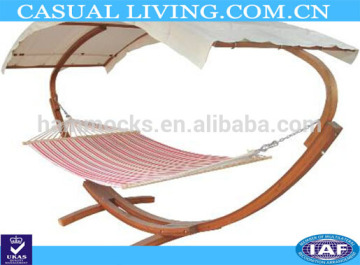 outdoor hammock with wooden stand