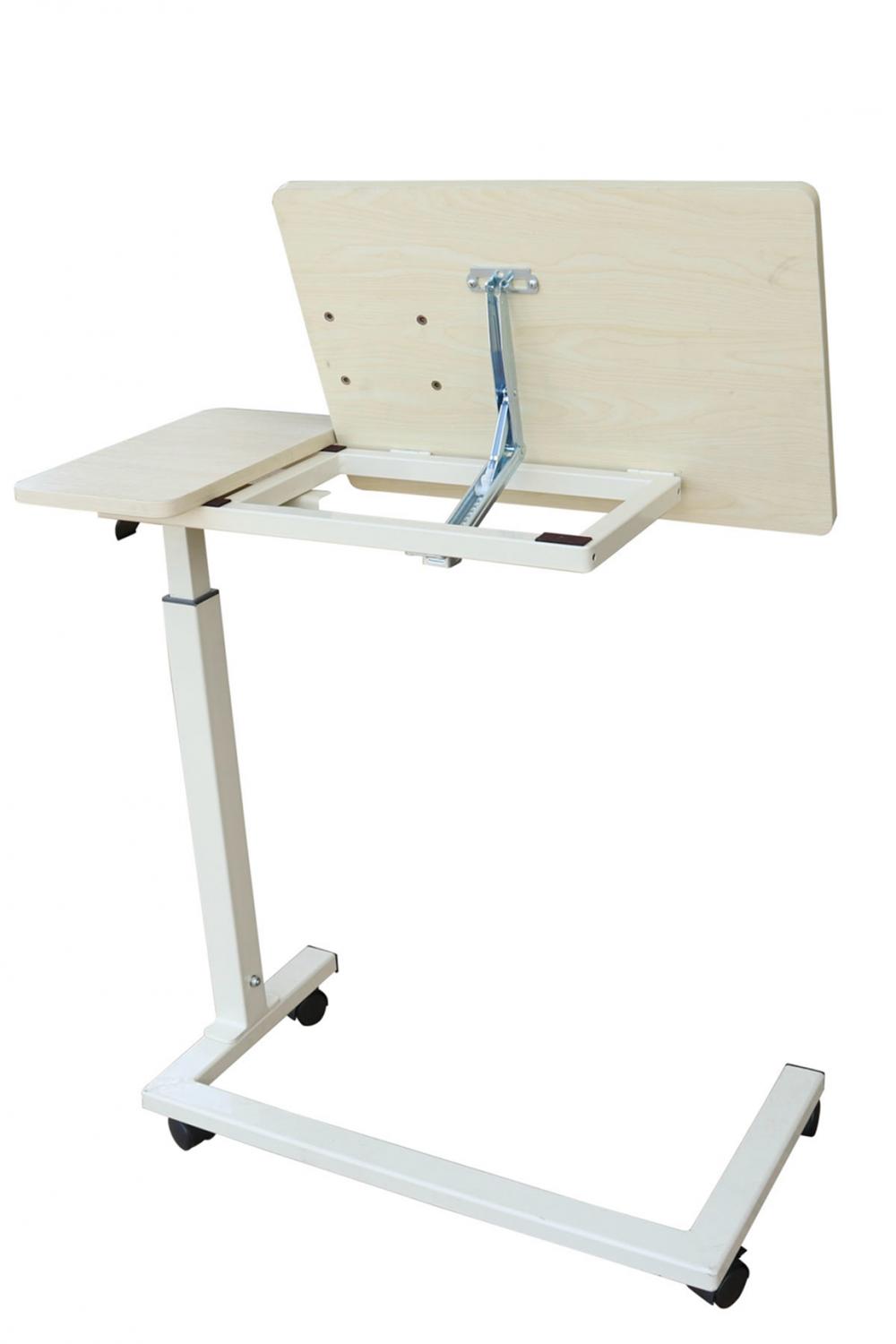 Medical over bed table with fixed brake