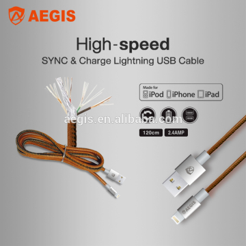 for iphone 5 se 6s leather usd snyc charging cable with MFI cerfitication