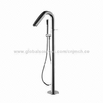 Absolute high quality freestanding bathtub mixer tap with hand shower, chrome plated brass