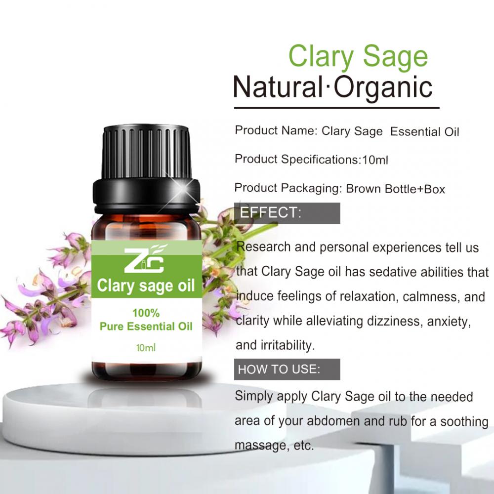 น้ำมันหอมระเหยตามธรรมชาติ Clary Pure สำหรับอโรมาเธอบำบัด