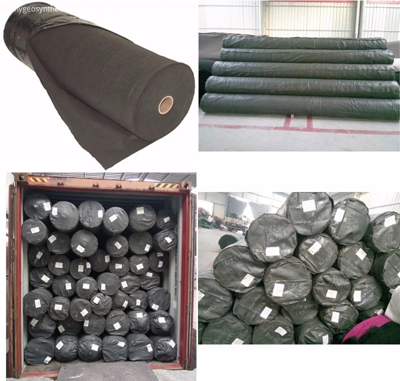 black geotextile on roll