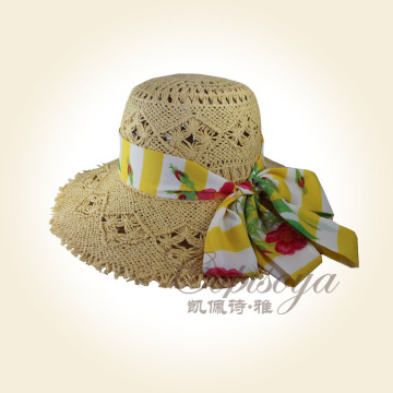 Fasion 2015 new style paper string hat and Bowknot sun hat COPISOYA c15018