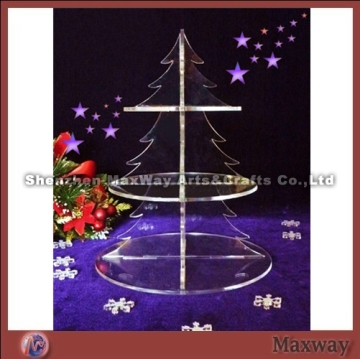 3-tier round durable xmas tree acrylic cupcake stand