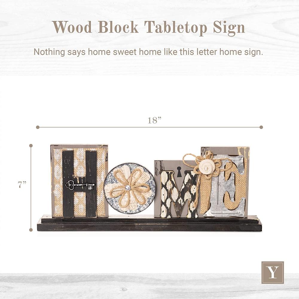 Sign tavolo da tavolo a blocchi di legno decorazione per la casa
