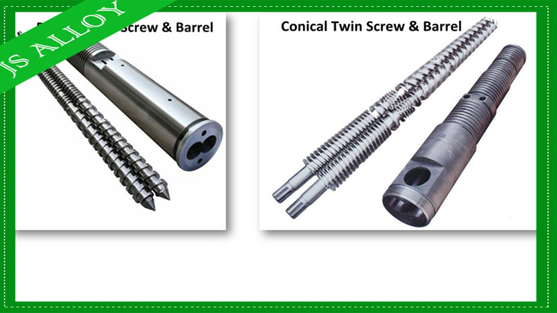 Parallel twin screws and cylinders for a Cincinnati Argos 114 twin screw extruder