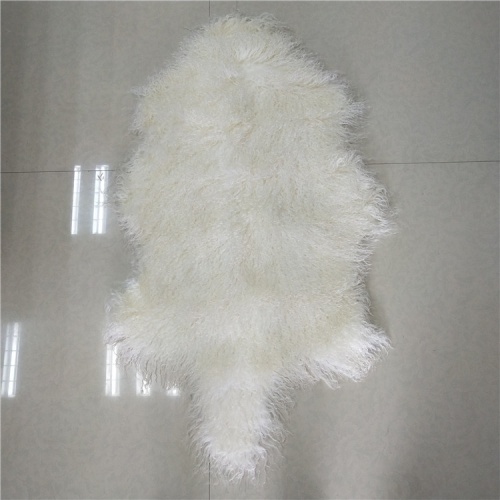 curly long hair natural or dyed color mongolian sheepskin rug
