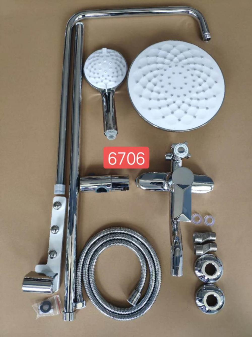 경제 클래식 크롬 욕실 단일 레버 목욕 레인 샤워 수도꼭지 세트 핸드 헬드 샤워