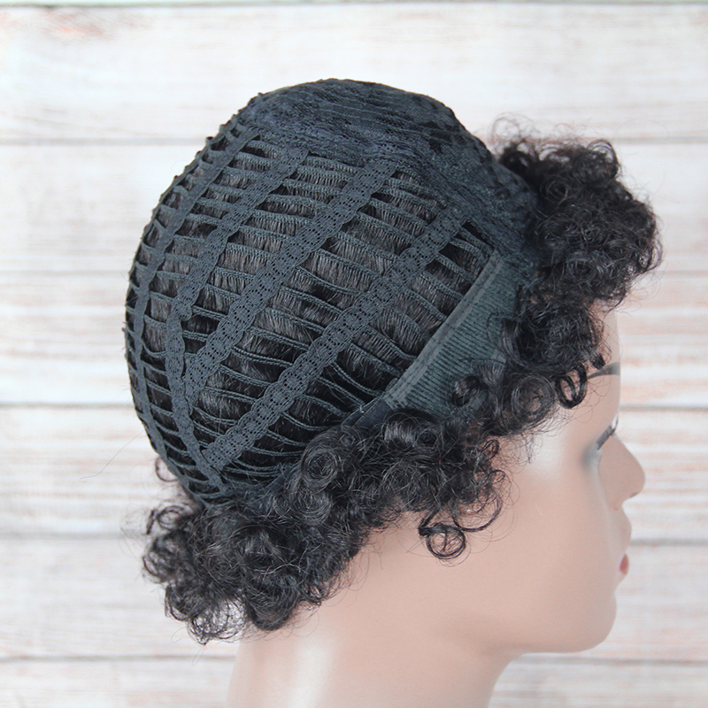 Afro puff wig machine made , popular machine made wigs wholesale accept custom color