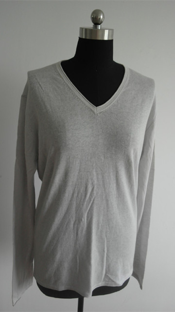 Fashion ladies plain knitted white pullover sweaters
