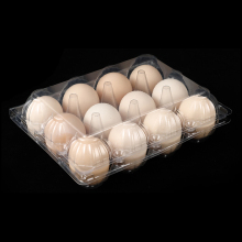 PET Plastic 12 Holes Duck Goose Eggs Packaging Tray