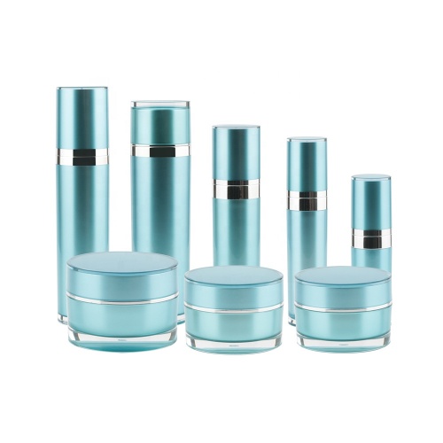 Peacock Blue Electroplating acrylic cosmetic jars and bottles