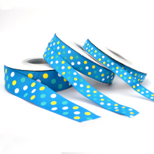 Factory Direct Custom 7/8 Inch Double Face Grosgrain Ribbon 100% Polyester with Dots for Gift Wrapping