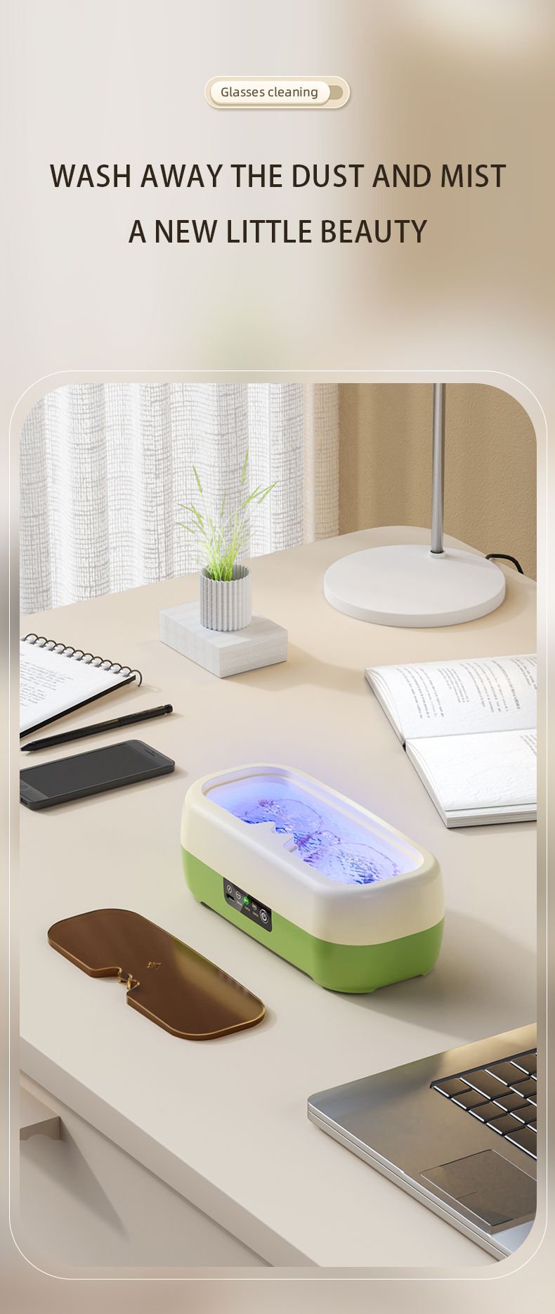 Multi-Function Makeup Tools Jewelry Cleaner Glasses Cleaning Box High Frequency Ultrasonic Cleaner