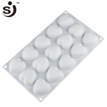 BPA Free Non-toxic 15 Cavities Sweet Heart Mousse Cake Silicone Mold