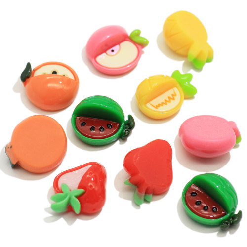 Verschiedene Art Obst geformte flache Rückseite Kawaii Harz Cabochons handgemachte DIY Ornamente Schleim Charme Dekoration