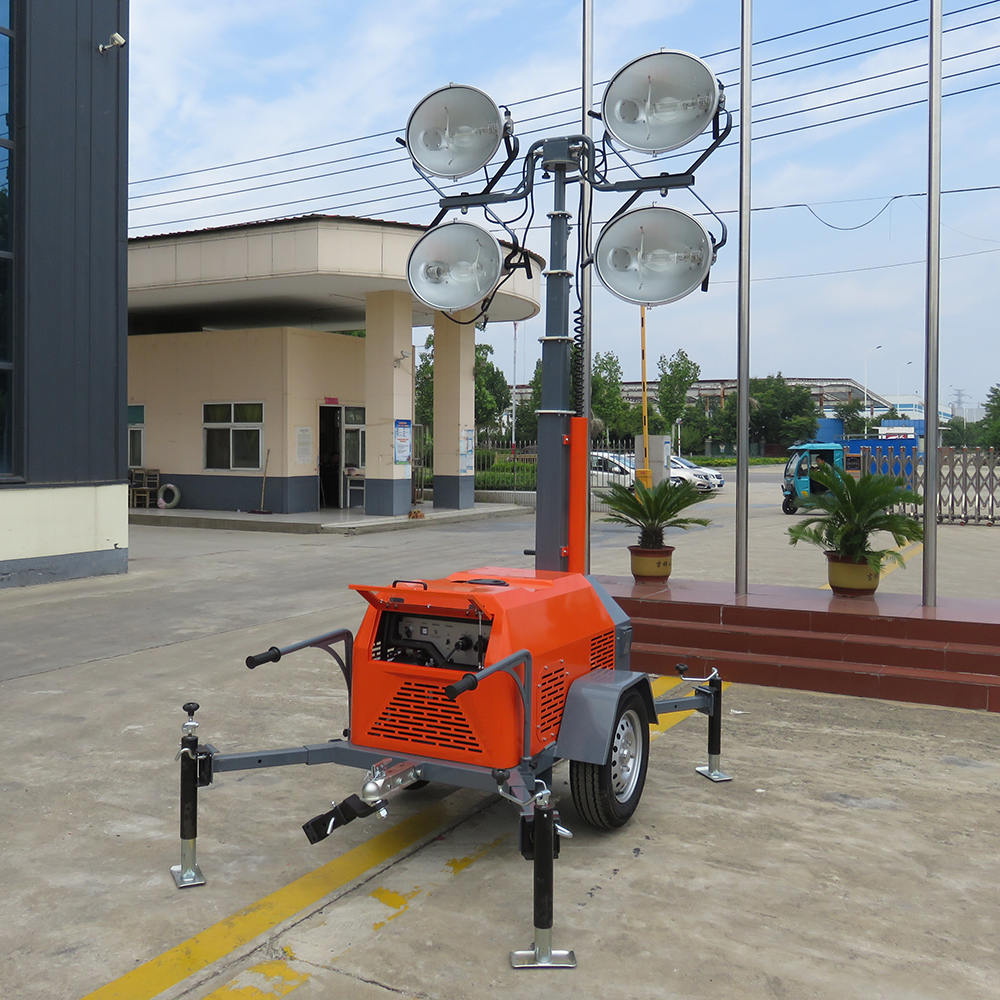 Easy operation Trailer Type 7M LED Telescopic Mobile Light Tower