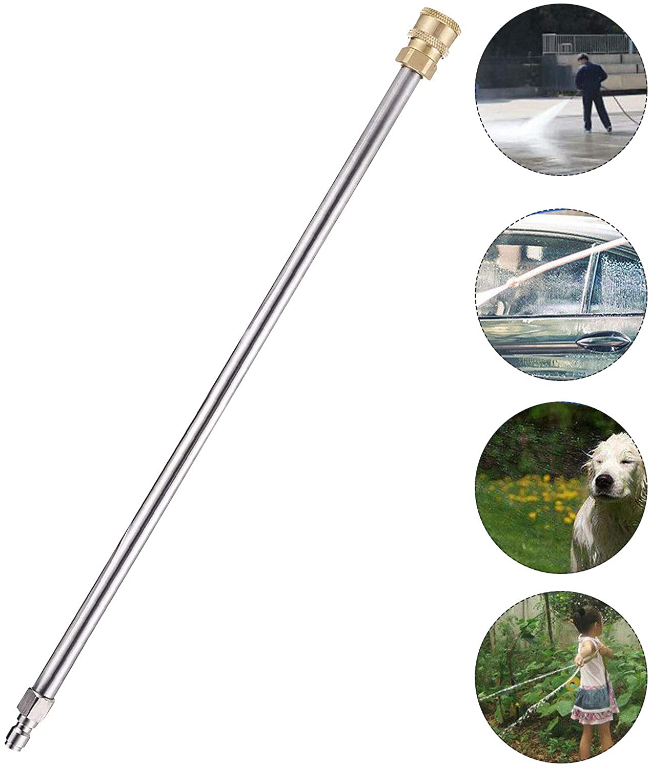 Pressure Washer Extension Wand, 12 Inch 4000 PSI Extension Pole Spares for Pressure Washers Gun/Cleaning Machine with 1/4 Quick