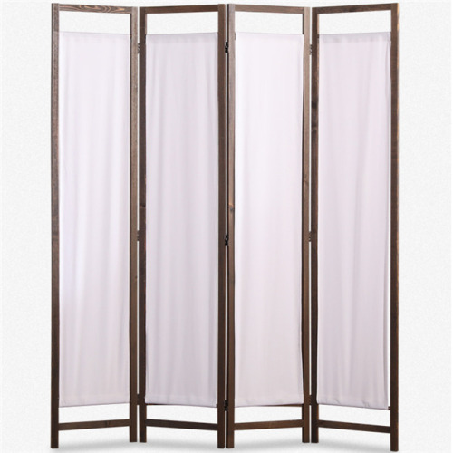 Living room wooden screen 4-leaf folding room divider