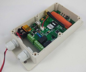 Solar power operated GSM controller with two alarm input