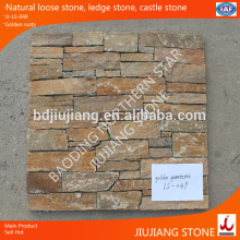 Yellow slate loose stone concrete backed exterior devorative wall panel