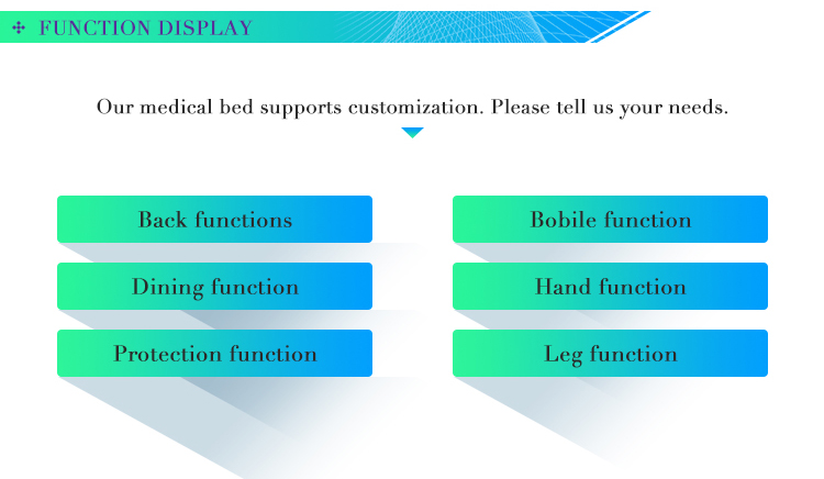 High Quality Abs Board 3 Function Electric Hospital Home Nursing Bed For Patient
