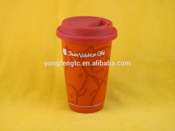 YF11019 decal print ceramic mug with lid