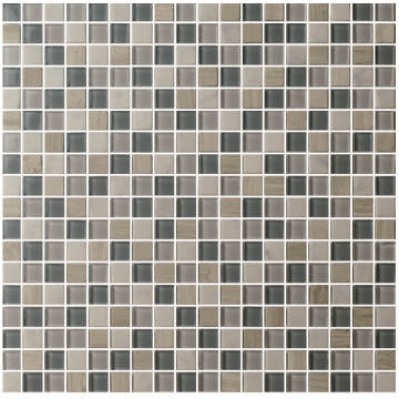 Mixcolor Square Bentuk 300x300x4mm Glass Mosaic Tiles