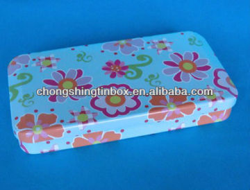 rectangular metal gift tin box