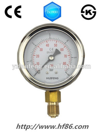 common pressure gauge with brass connection